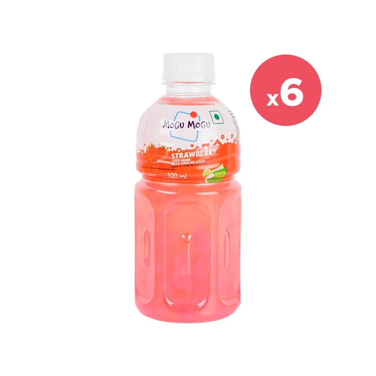 Mogu Mogu Strawberry Fruit Drink - Pack of 6