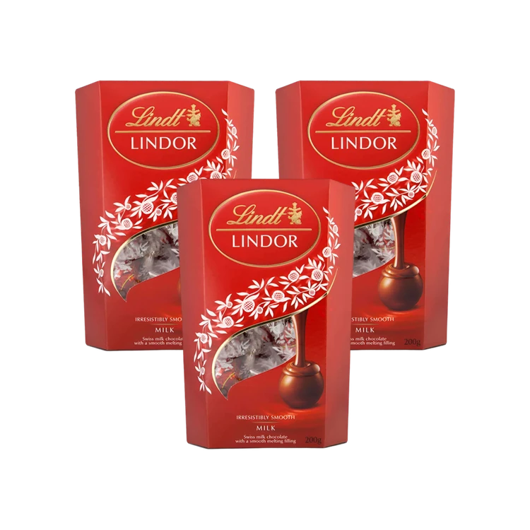Lindt Lindor Milk Chocolate Gift Pack - Pack of 3