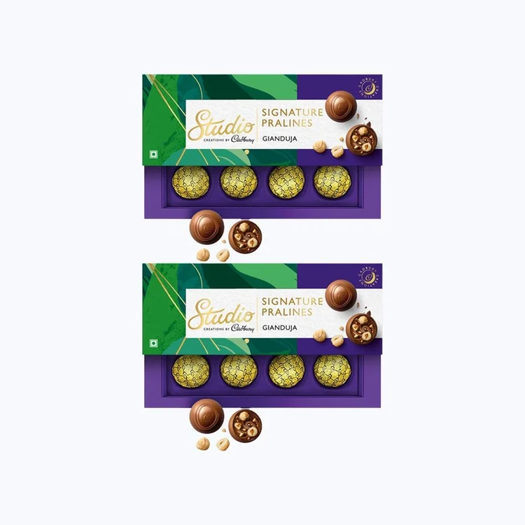 Cadbury Studio Signature Pralines Gianduja Hazelnut Chocolate Gift Pack - Pack of 2