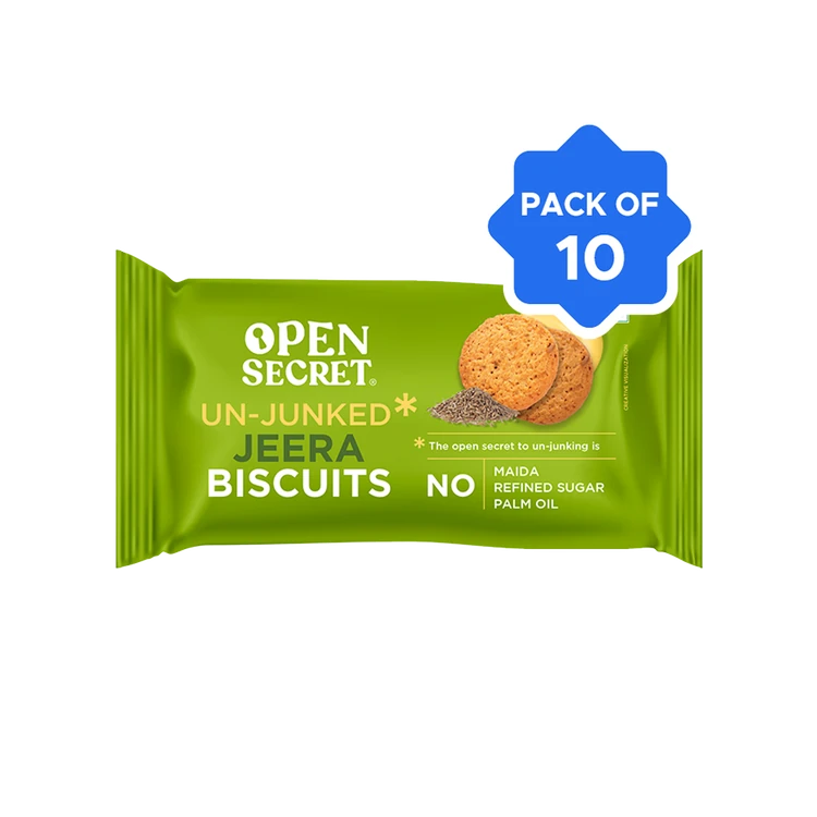 Open Secret Zero Maida Healthy Millet Biscuit - Jeera - Pack of 10