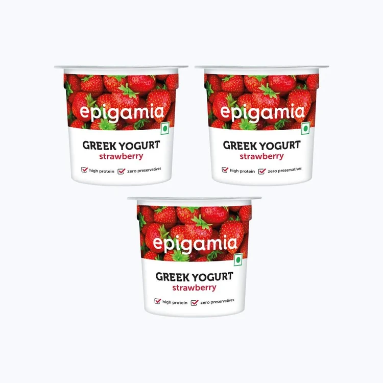epigamia Strawberry Yogurt - Pack of 3