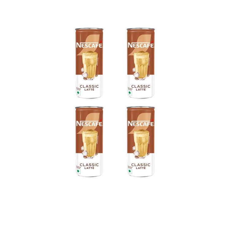Nescafe Cafe Style Cold Coffee, Classic Latte - Pack of 4