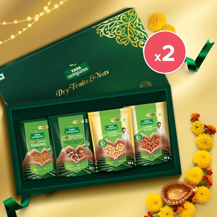 Tata Sampann Nuts & Dry Fruits Gift Pack - Pack of 2 (Dry Fruits Udugore Pack)
