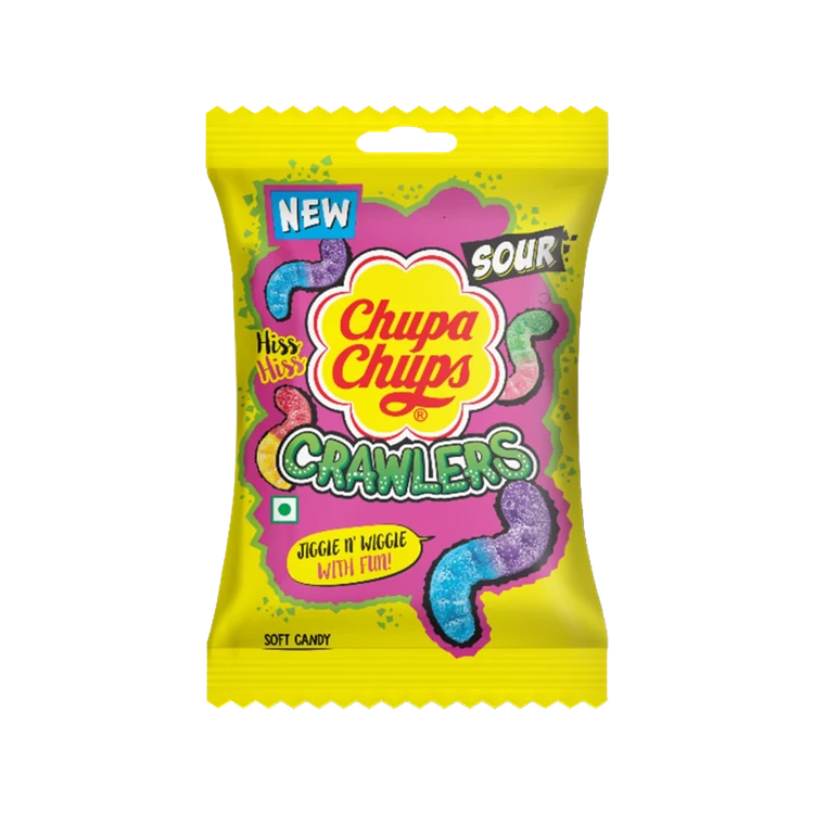 Chupa Chups Assorted Flavour Sour Crawlers Soft Candy