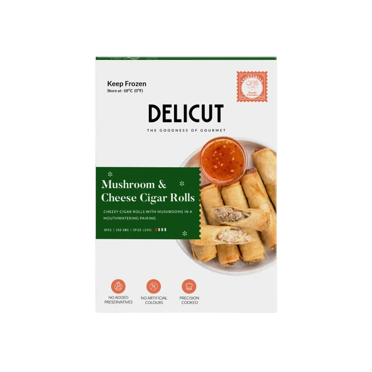 Delicut Mushrooms & Cheese Cigar Spring Roll