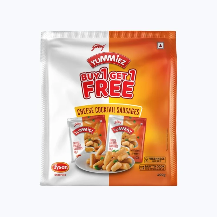Godrej Yummiez Cheese Cocktail Chicken Sausage - Buy 1 Get 1