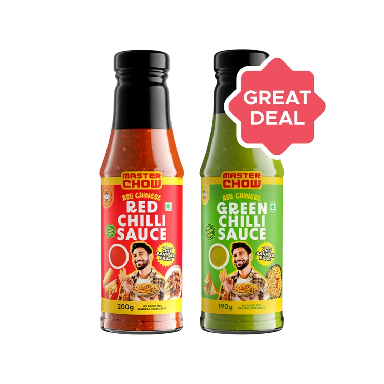 MasterChow Red Chilli Sauce + Green Chilli Sauce Combo