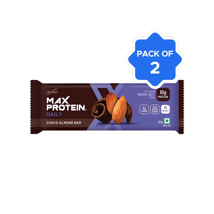 RiteBite Max Protein Daily Choco Almond 10 g Protein Bar - Pack of 2