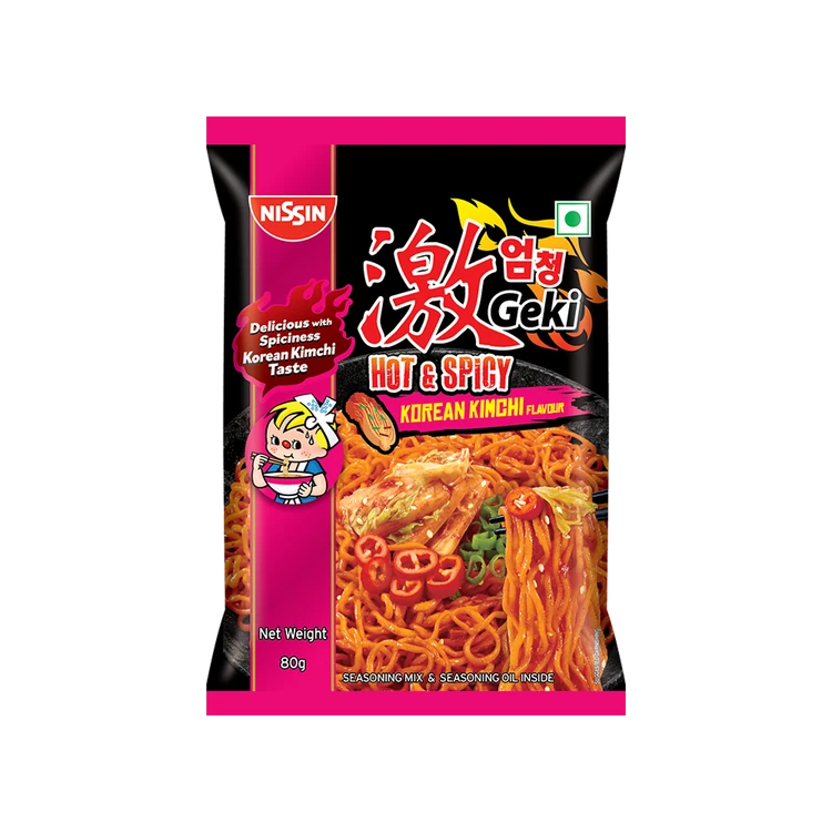 Nissin Geki Hot & Spicy Korean Kimchi Flavoured Instant Noodles