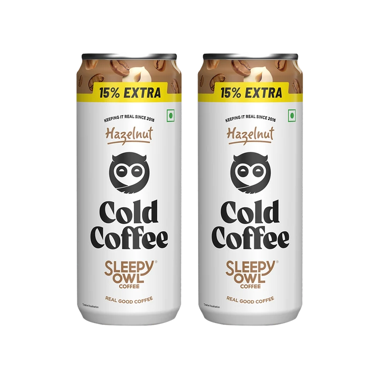 Sleepy Owl Hazelnut Cold Coffee Can - Pack of 2