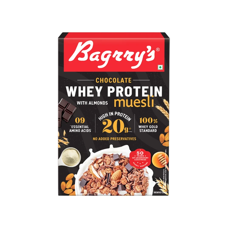 Bagrry's Chocolate Muesli With Whey Protein, Almonds & Oats