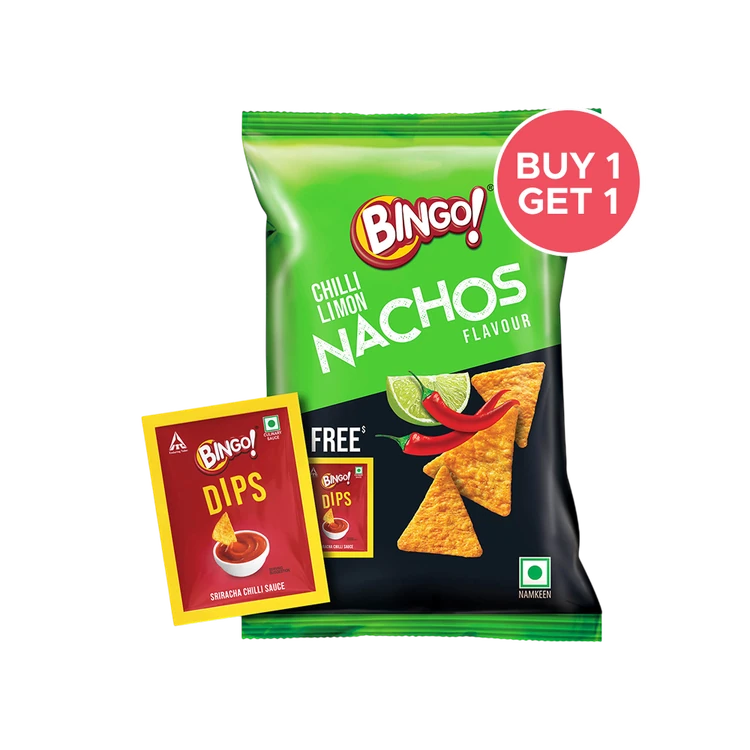 Bingo Chilli Limon Nachos with Free Dip - Buy 1 Get 1 Free