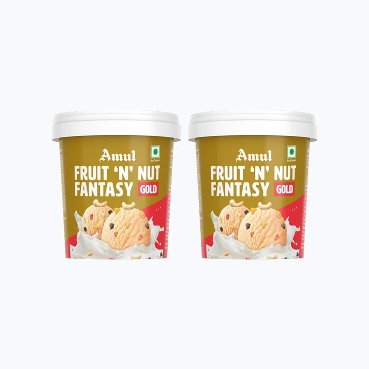 Amul Gold Fruit N Nut Fantasy Ice Cream Cup - Pack of 2