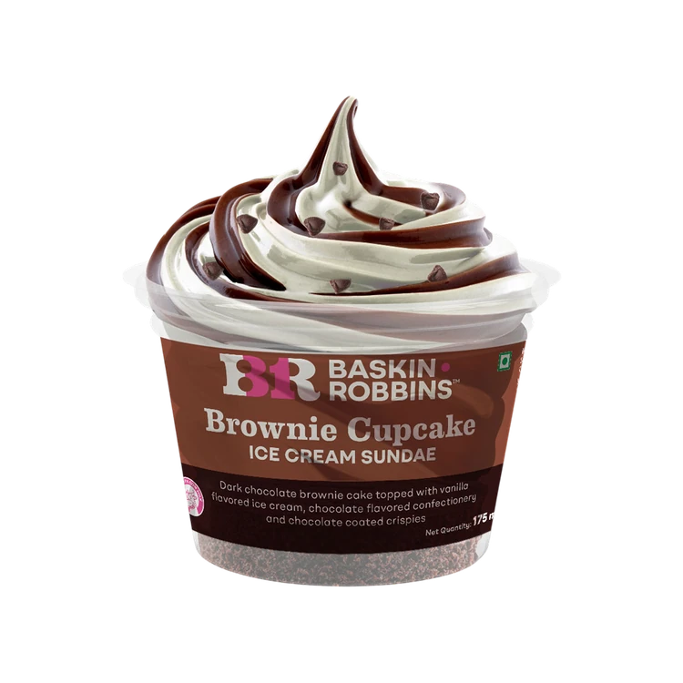 Baskin Robbins Brownie Cupcake Ice Cream Cup Sundae