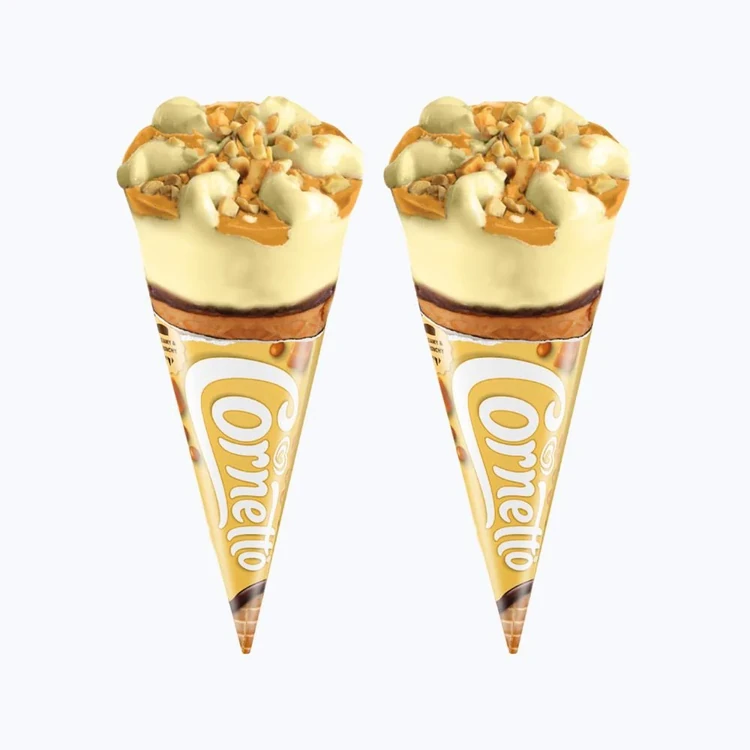 Kwality Walls Cornetto Butterscotch Frozen Dessert Cone - Pack of 2