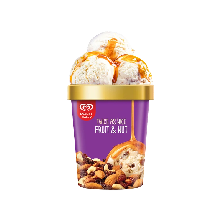 Kwality Walls Twice as Nice Fruit & Nut Frozen Dessert Tub