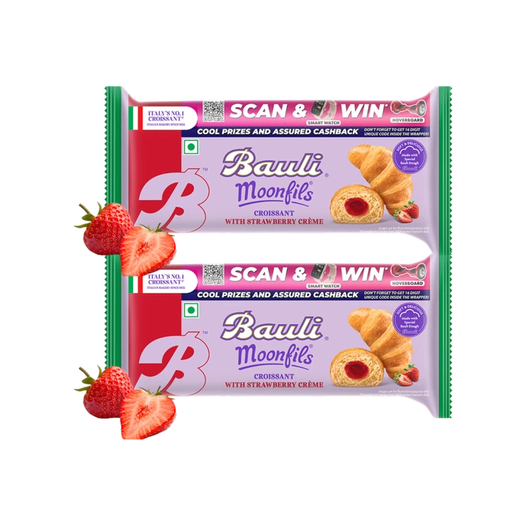 Bauli Moonfils Strawberry Crème Soft Croissant (Eggless) - Pack of 2