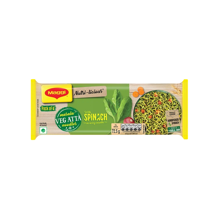 Maggi Nutri-licious Veg Atta Noodles with Spinach