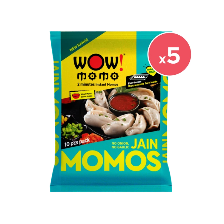 Wow! Momo Jain Momos (No Onion, No Garlic) - Pack of 5