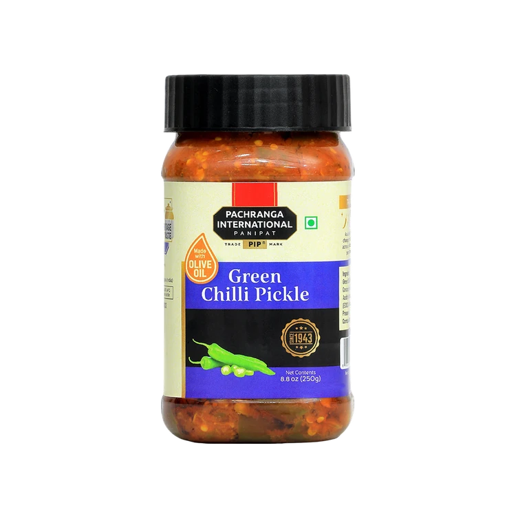 Pachranga's Green Chilli Pickle - Made in Olive Oil