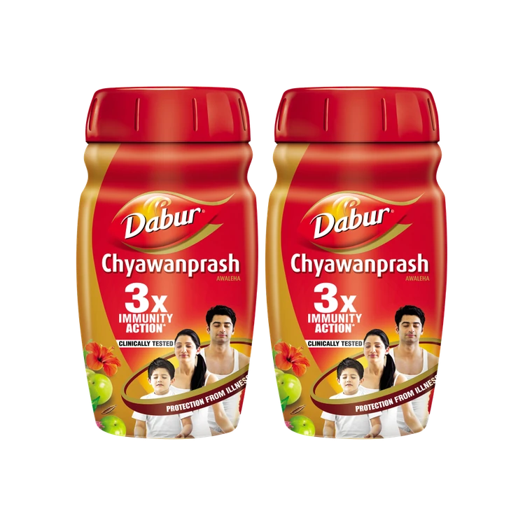 Dabur Chyawanprash Awaleha - 3x Immunity Action with 40+ Ayurvedic Herbs - Pack of 2