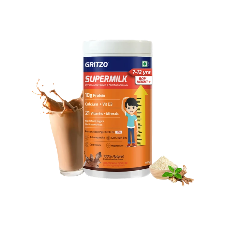 Gritzo SuperMilk Boy Height+ Drink Mix (7 - 12 years)