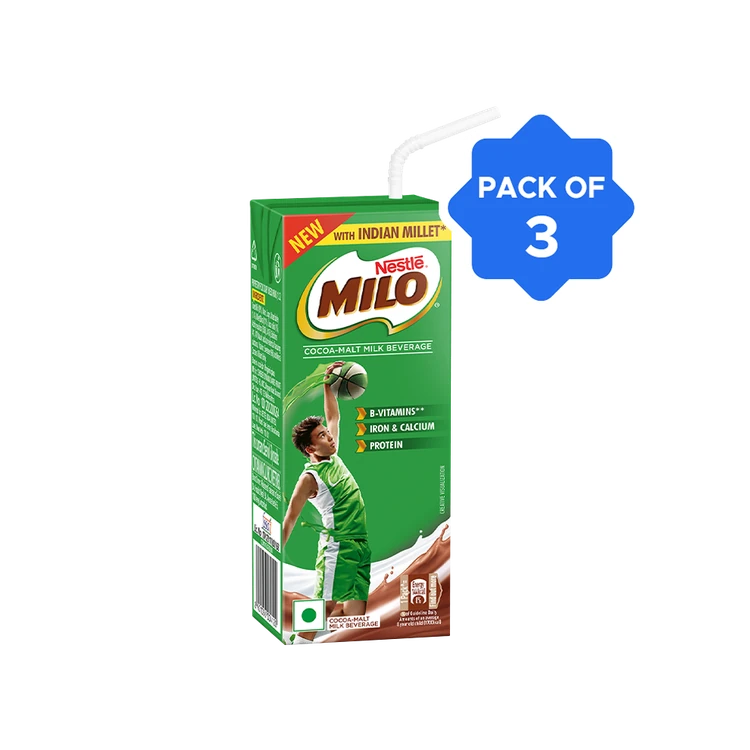 Nestle Milo RTD Malt Drink with Millets (Chocolate) - Pack of 3