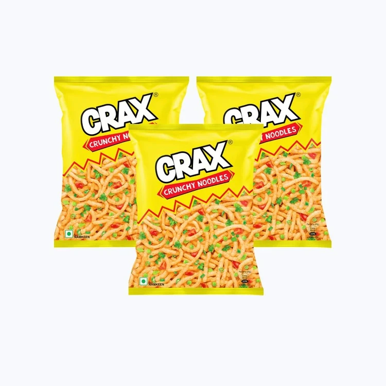 Crax Crunchy Noodle Puffs Chips Snacks - Pack of 3