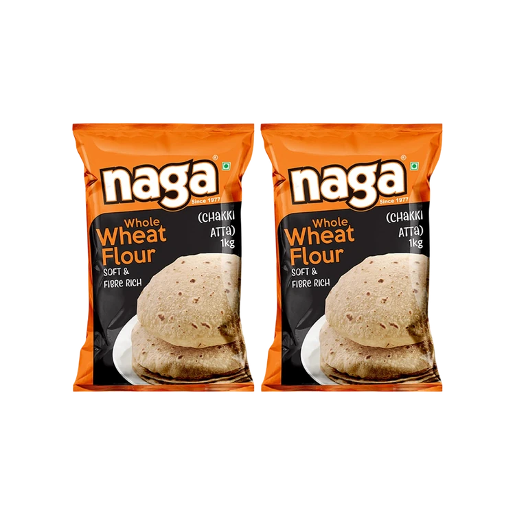 Naga Whole Wheat Atta - Pack of 2