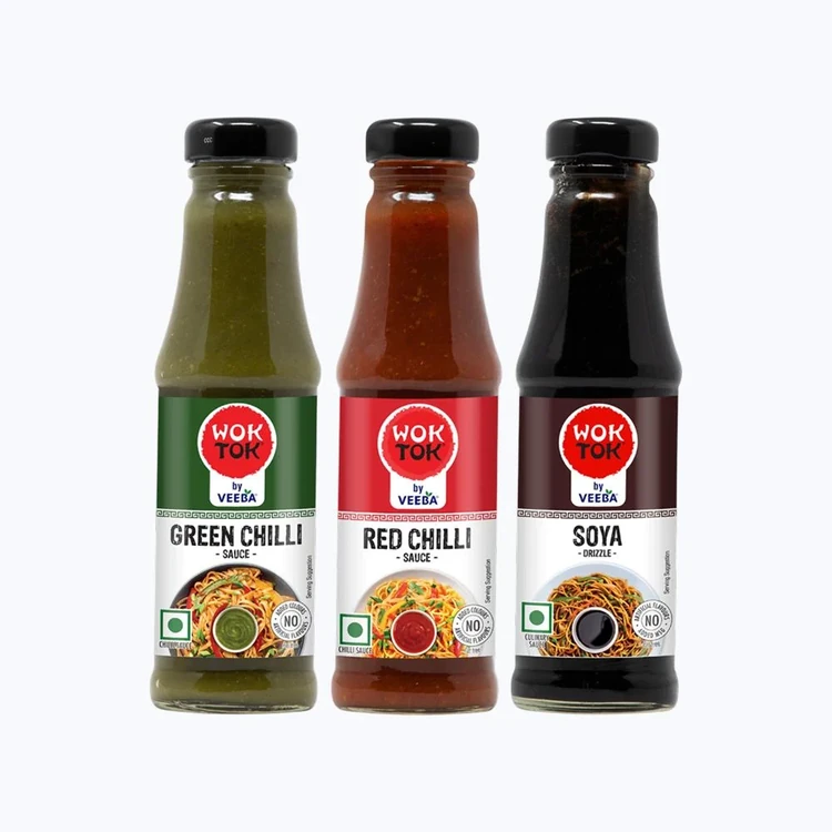 Wok Tok by Veeba Red Chilli + Green Chilli + Soya Drizzle Sauce Combo