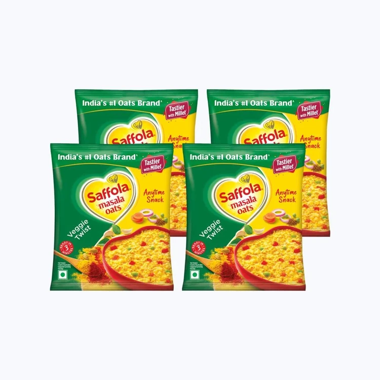 Saffola Masala Veggie Twist Oats - Pack of 4
