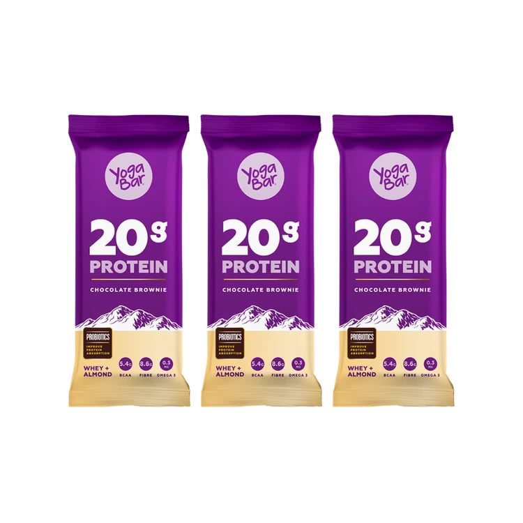 Yoga Bar 20 g Protein Chocolate Brownie Protein Bar - Pack of 3