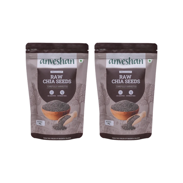 Anveshan Raw Chia Seeds - Pack of 2