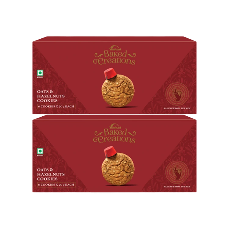 Sunfeast Baked Creations Oats & Hazelnut Cookies - Pack of 2
