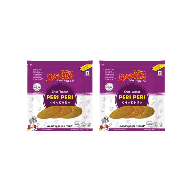 Daadi's Crips Wheat Peri Peri Khakhra - Pack of 2