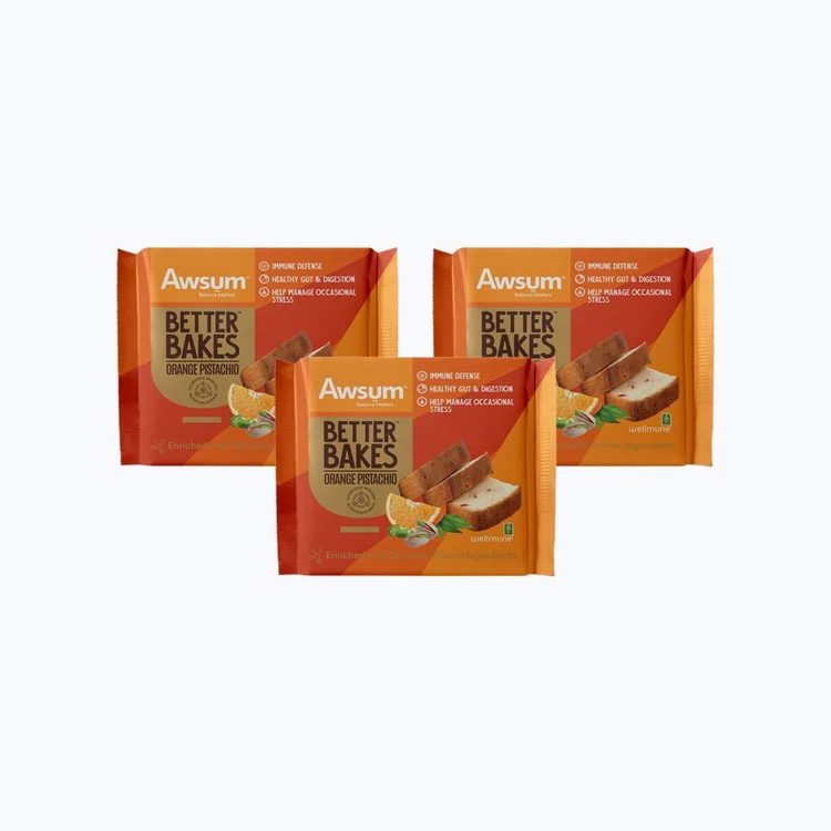 Awsum Better Bakes Orange Pistachio Slice Cake - Pack of 3