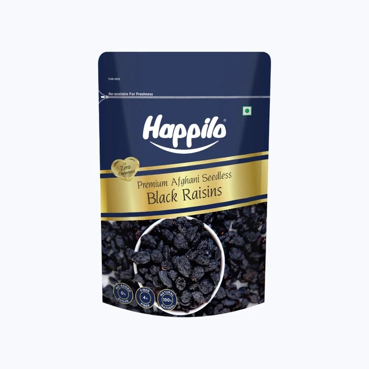 Happilo Premium Afghani Seedless Black Raisins (Kappu Drakshi Dried)