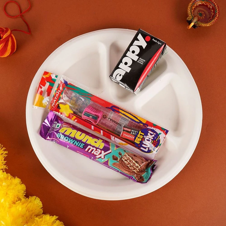 Kanjak Plate - Pack of 10 (Appy, Munch Chocolate, Gel pen)