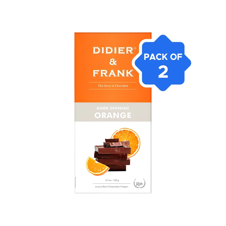 Didier & Frank Spanish Orange Dark Chocolate Bar - Pack of 2