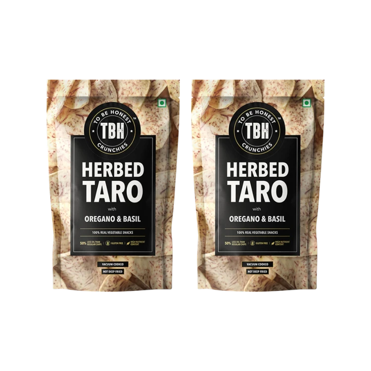 To Be Honest Herbed Taro with Oregano & Basil Chips - Pack of 2