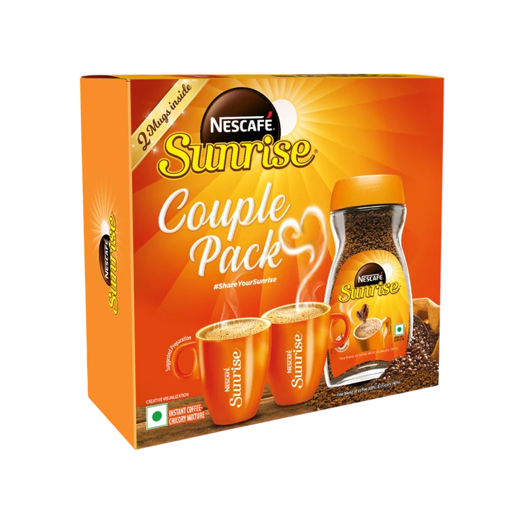 Nescafe Sunrise Instant Coffee Powder - With 2 Mugs