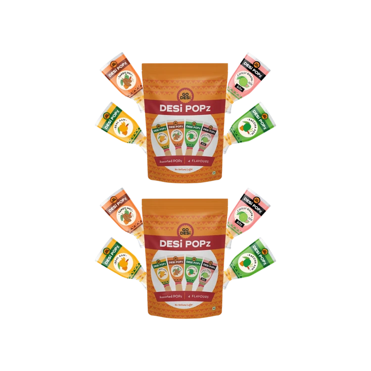 GO DESI Assorted Desi Popz Lollipop Candy - Pack of 2