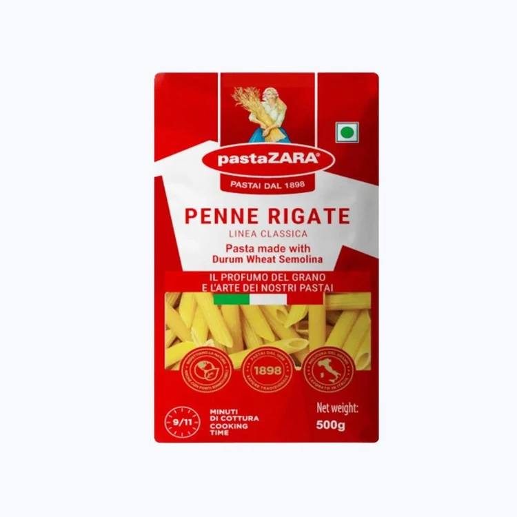 pastaZara Durum Wheat Semolina Penne Rigate Pasta