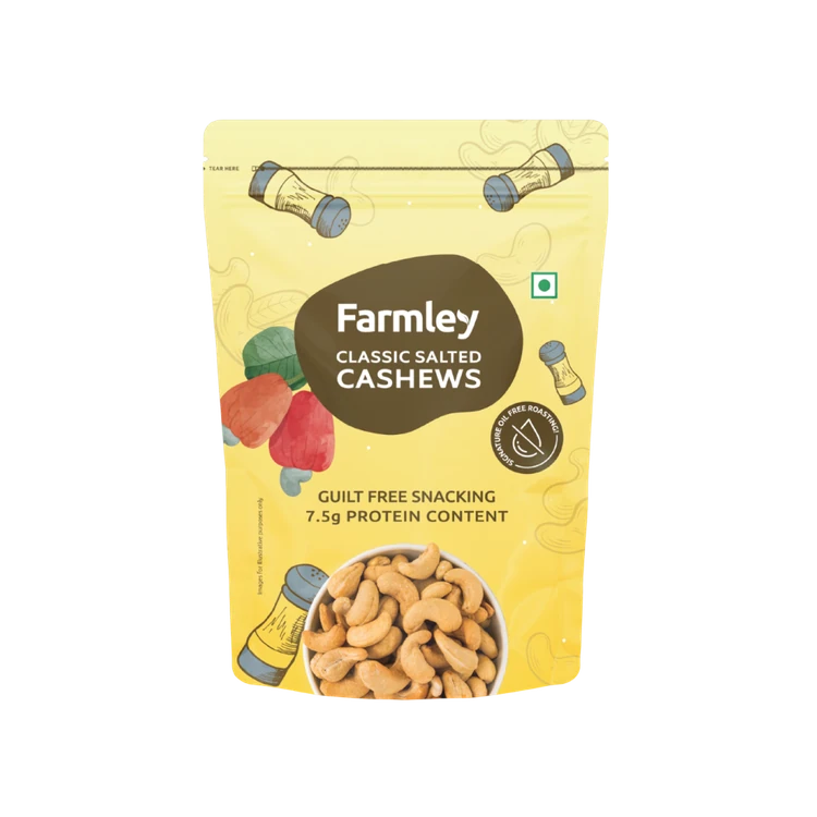 Farmley Classic Salted & Roasted Flavoured Cashew (Flavoured Godambi)