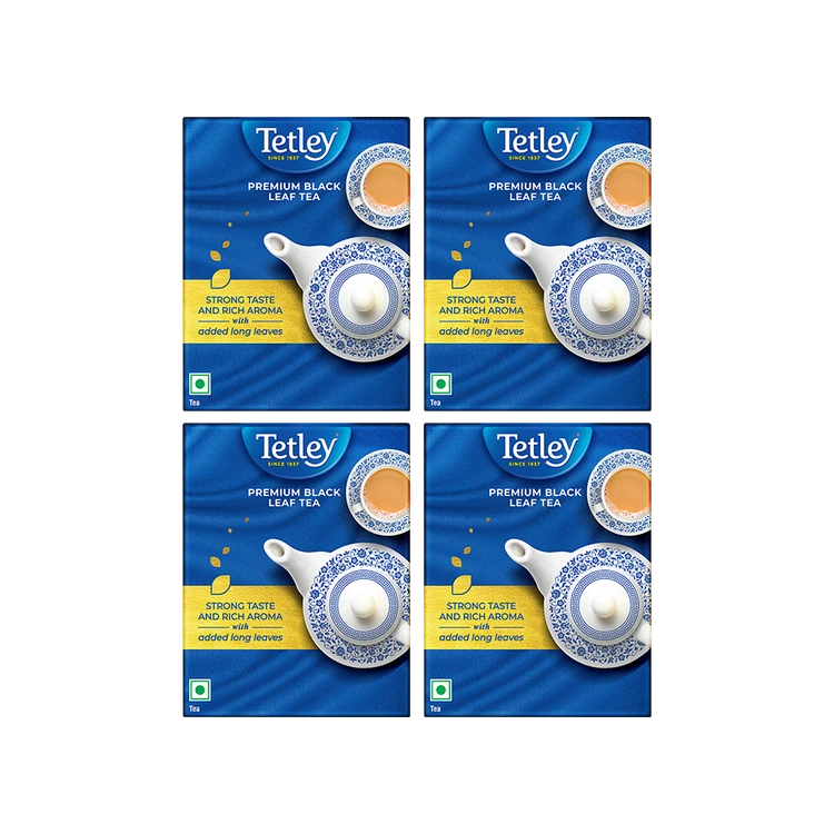 Tetley Premium Black Leaf Tea (250 g) - Pack of 4