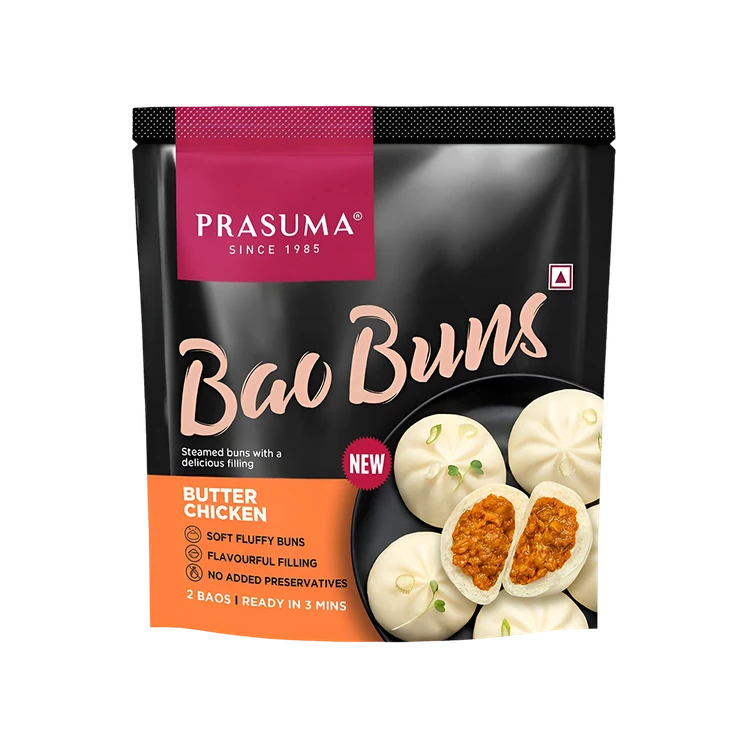 Prasuma Bao Bun Butter Chicken (2 Baos) - Frozen