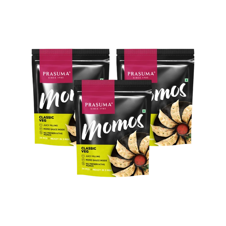 Prasuma Classic Veg Momos - Pack of 3