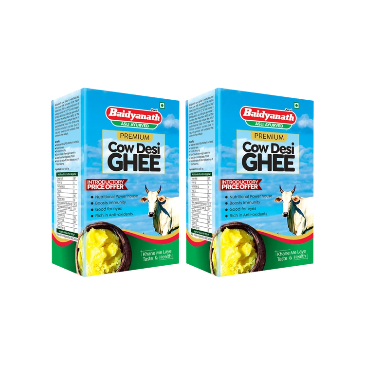 Baidyanath Premium Pure Cow Ghee - Pack of 2 (Hasuvina Tuppa)