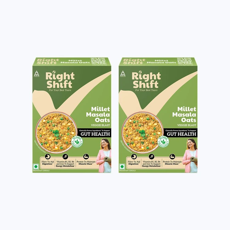 Right Shift Veggie Blast Millet Masala Flavoured Oats - Pack of 2