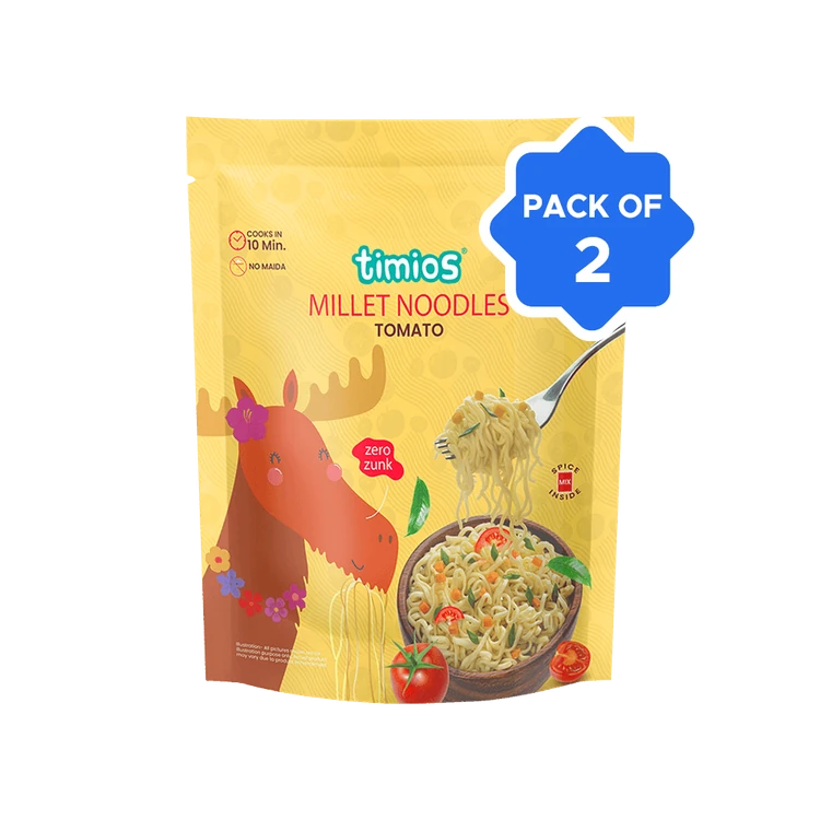Timios Millet Tomato Flavoured Instant Noodles - Pack of 2